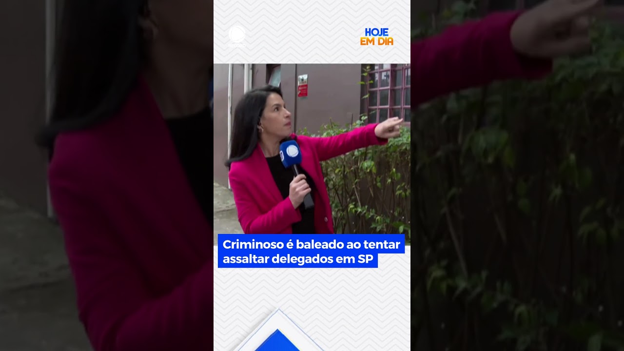 Criminoso é baleado ao tentar assaltar delegados em SP #HojeEmDia #shorts