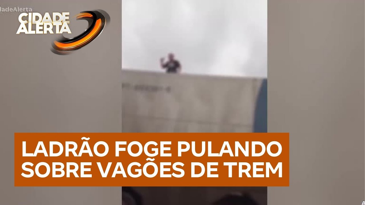 Homem é flagrado cometendo roubos e tenta fugir pulando sobre vagões de trem de carga em SP