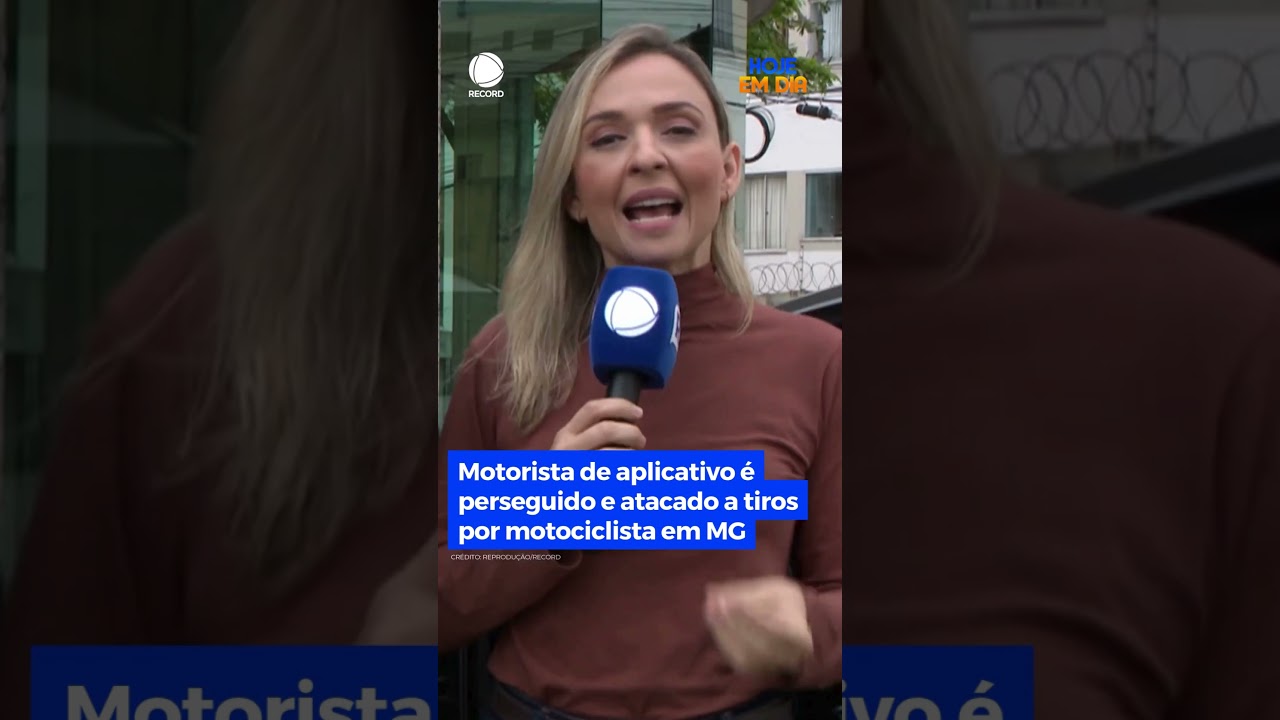 Motorista de aplicativo é perseguido e atacado a tiros por motociclista em MG #HojeEmDia #shorts