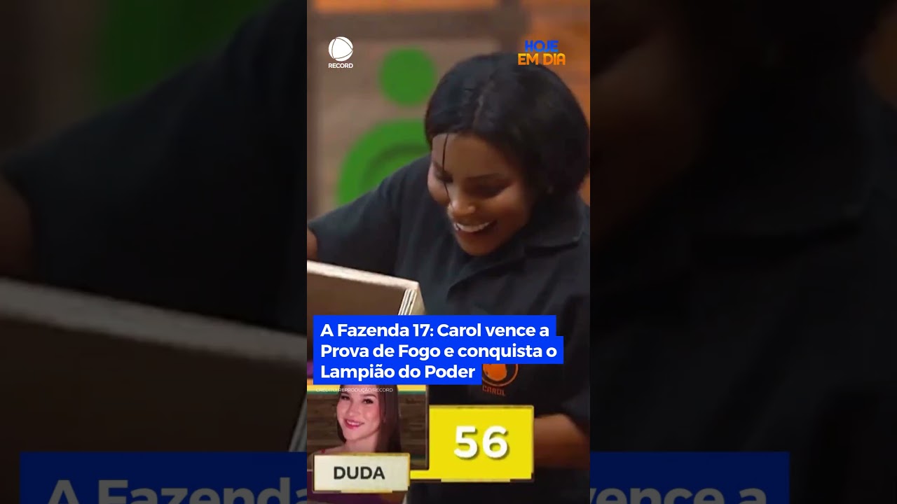 A Fazenda 17: Carol vence a Prova de Fogo e conquista o Lampião do Poder #HojeEmDia #Shorts