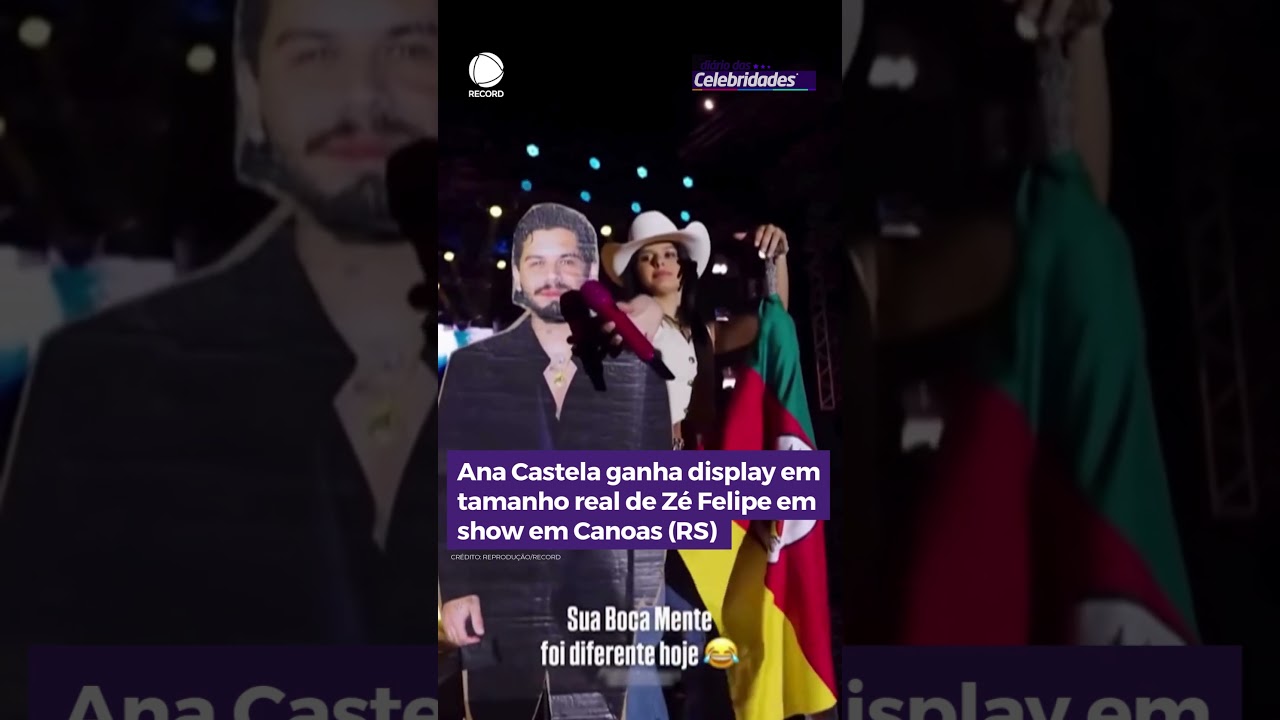 Ana Castela ganha display em tamanho real de Zé Felipe em show em Canoas (RS) #HojeEmDia #Shorts