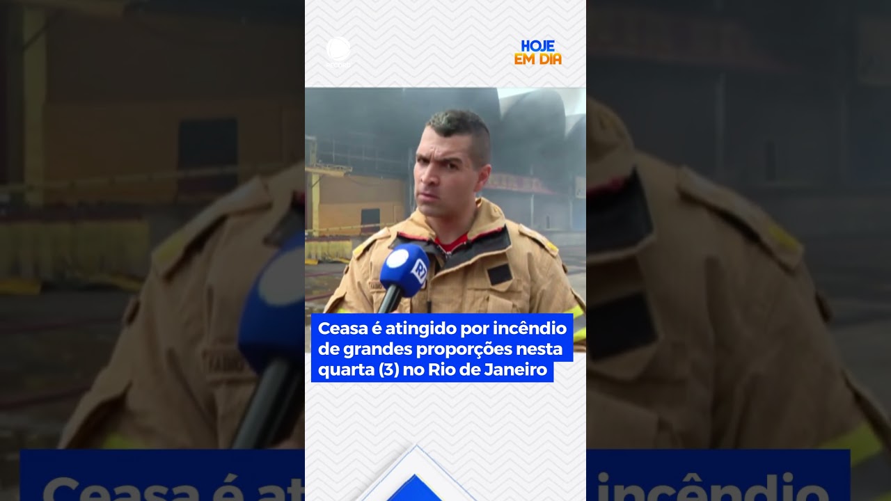 Grande incêndio atinge galpão no Ceasa do Rio nesta quarta (3) #HojeEmDia #Shorts