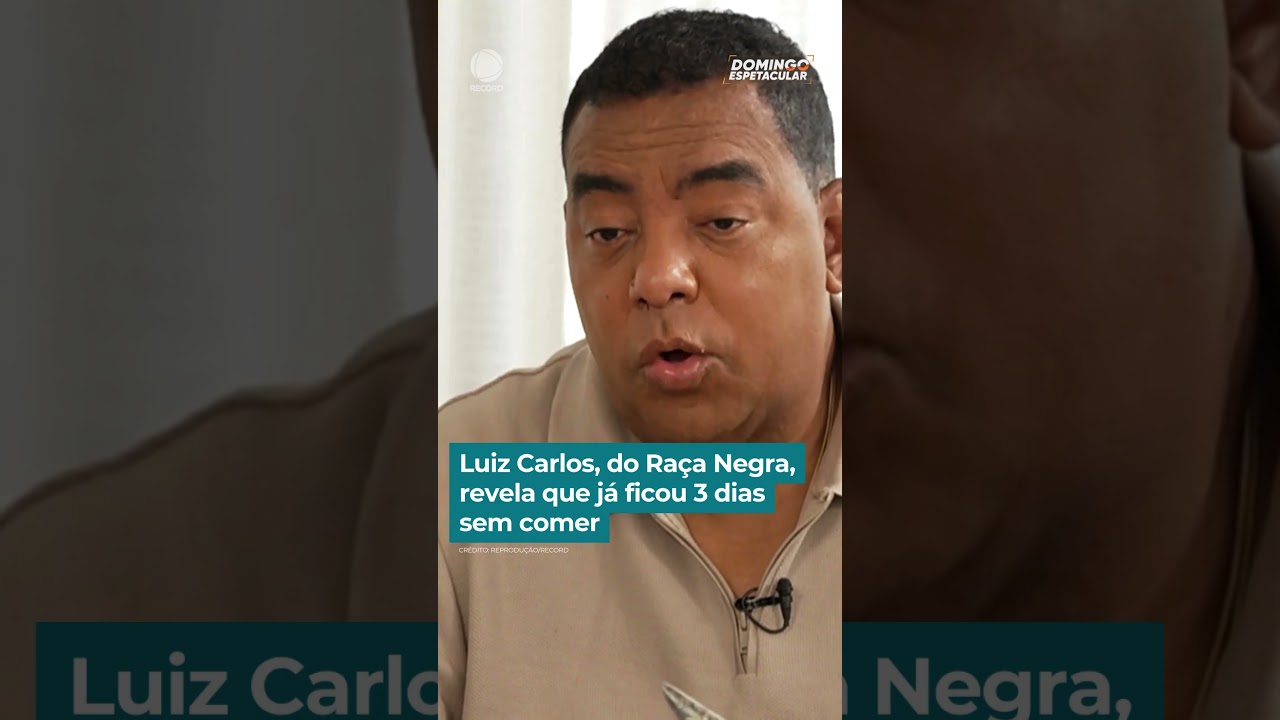 Luiz Carlos, do Raça Negra, revela que já ficou 3 dias sem comer | #DomingoEspetacular #shorts