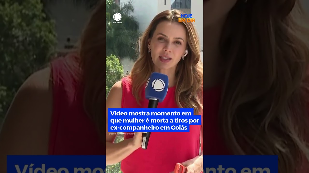 Vídeo mostra momento em que mulher é morta a tiros por ex-companheiro em Goiás #HojeEmDia #Shorts